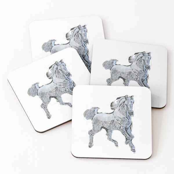 Item preview, Arabian Horse Silver - Majestic Equine Digital Art Print designed and sold by NadalArtStudio.