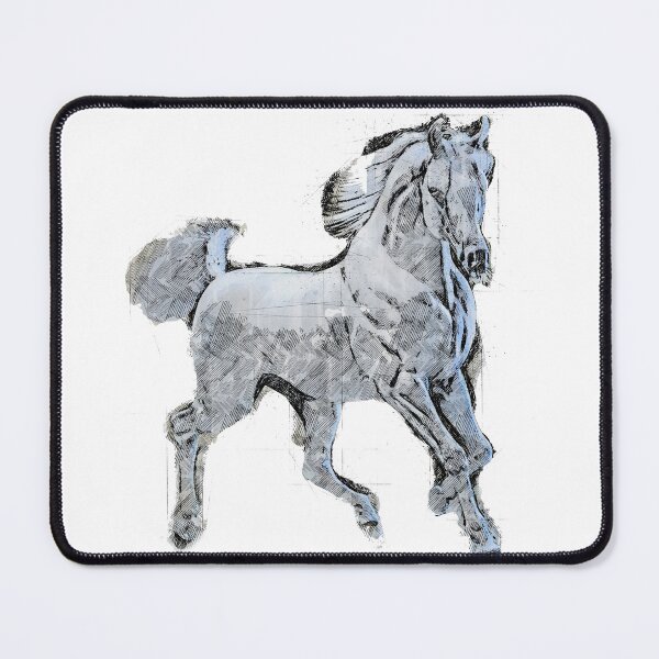 Item preview, Arabian Horse Silver - Majestic Equine Digital Art Print designed and sold by NadalArtStudio.