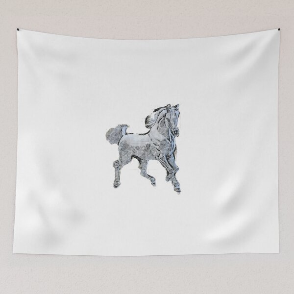 Item preview, Arabian Horse Silver - Majestic Equine Digital Art Print designed and sold by NadalArtStudio.