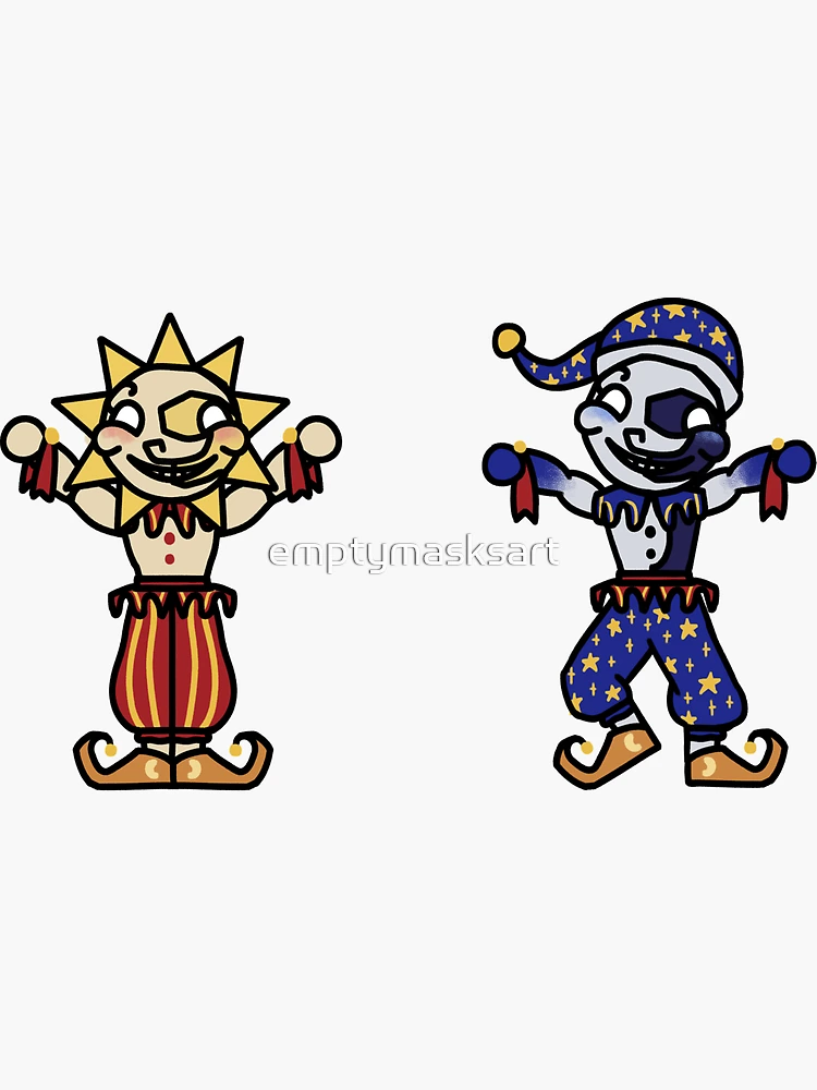 FNAF:SB Sun and Moon Animatronics Chibi Stickers -  Finland