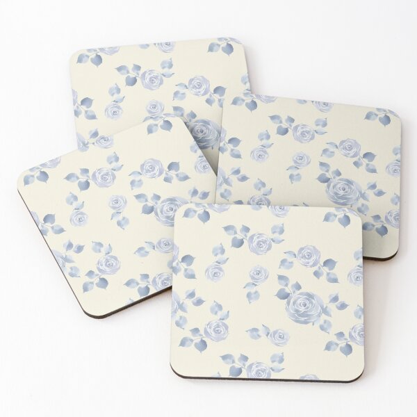 Item preview, Blue Watercolor Roses (Buttermilk) designed and sold by HildegunStudio.
