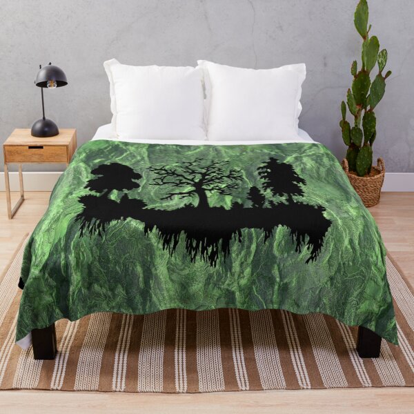 Item preview, Trees in silhouette reflection on sage green background abstract designed and sold by Areashor.