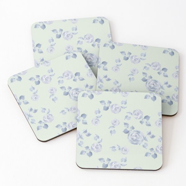 Item preview, Blue Watercolor Roses (Mint) designed and sold by HildegunStudio.