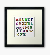 cartoon alphabet Framed Print