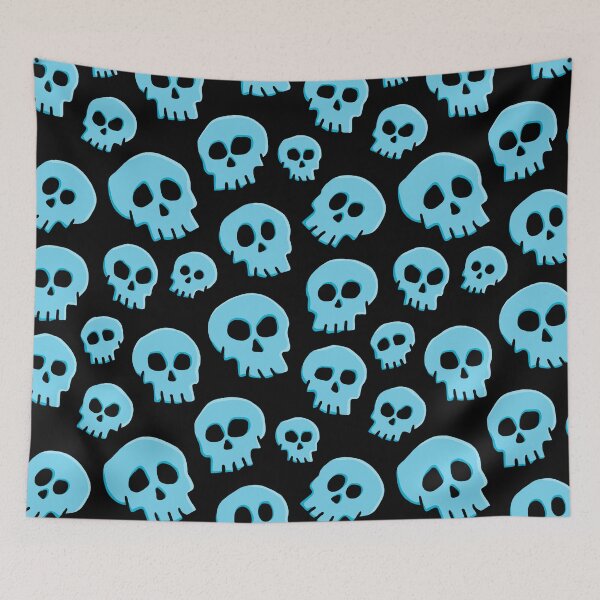 Item preview, Cute Skull Pattern Blue designed and sold by StuffByRo.