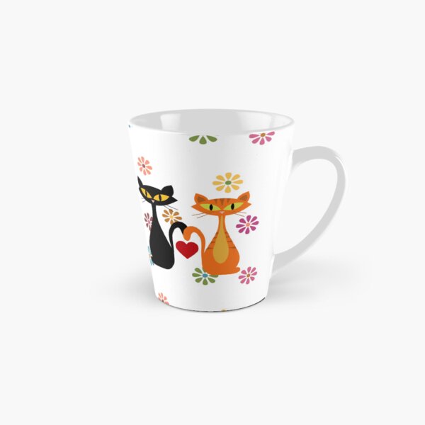 Item preview, Mid Century orange and black cats in love designed and sold by BattaAnastasia.