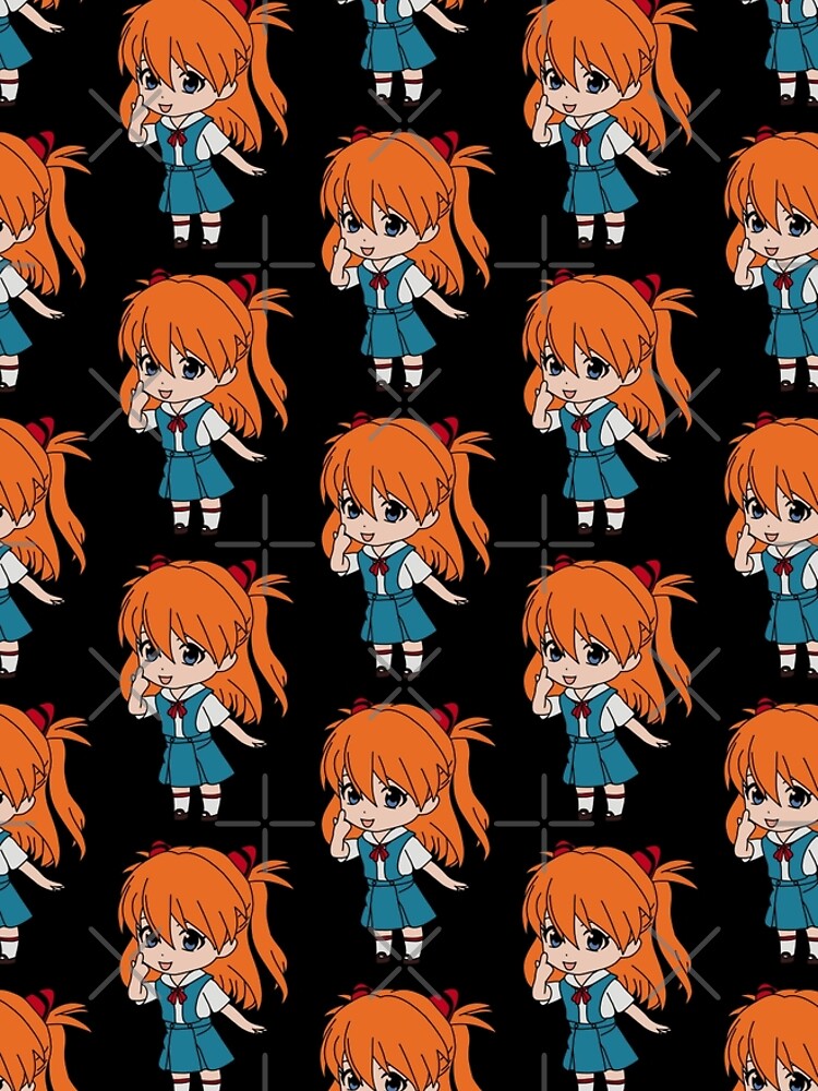 Cute Kawaii Chibi Asuka Langley Soryu Fanart Vector Drawing From Neon Genesis Evangelion Anime 2123