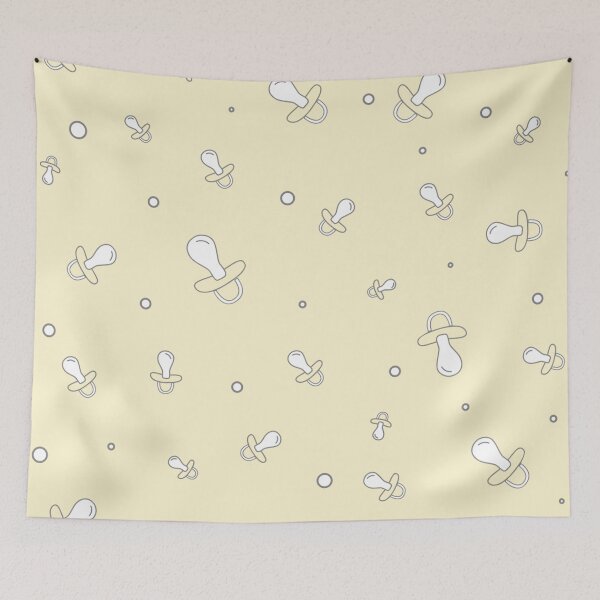 Item preview, Light yellow baby pacifier seamless pattern designed and sold by TheWalnut.