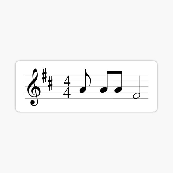 Musical Notation With The First Four Notes Of Beethovens 5th Symphony Sticker For Sale By