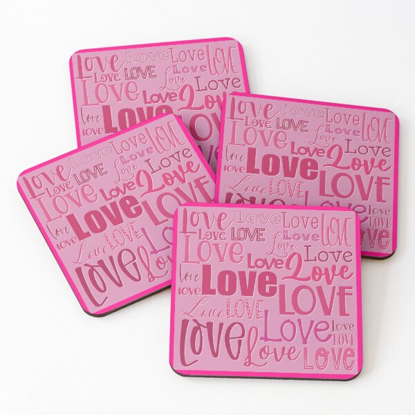 Item preview, Love is the biggest word , Valentine graphic greeting in pink and red designed and sold by marina63.
