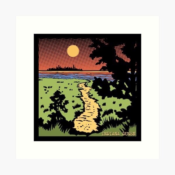 Sunset Path Indiana Dunes Poster Art Print