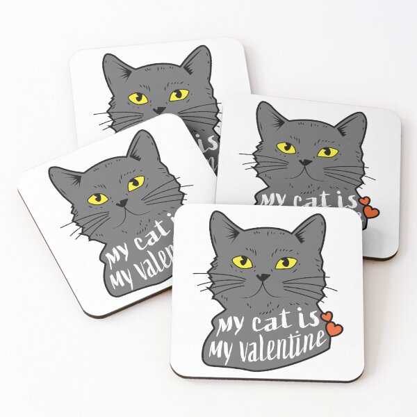 Item preview, My cat is my valentine cat illustration designed and sold by alpdesignart.