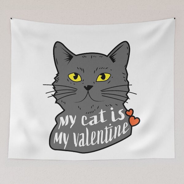 Item preview, My cat is my valentine cat illustration designed and sold by alpdesignart.