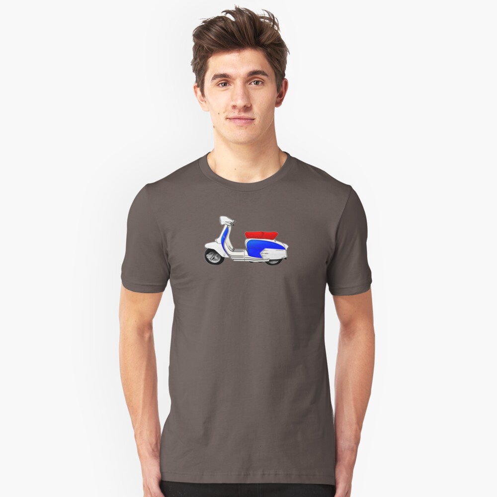 Scooter T-shirts Art: SX200 Dealership Blue Scooter Design Slim Fit T-Shirt