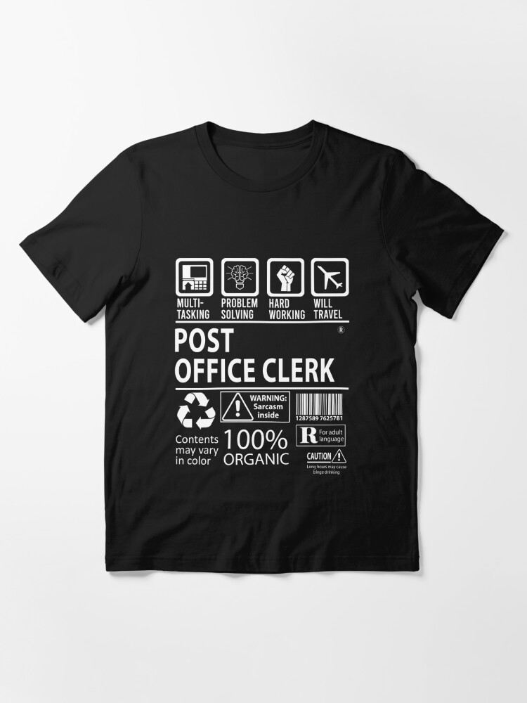 Post Office Clerk T Shirt - MultiTasking Certified Job Gift Item Tee  Essential T-Shirt for Sale by oslandefren