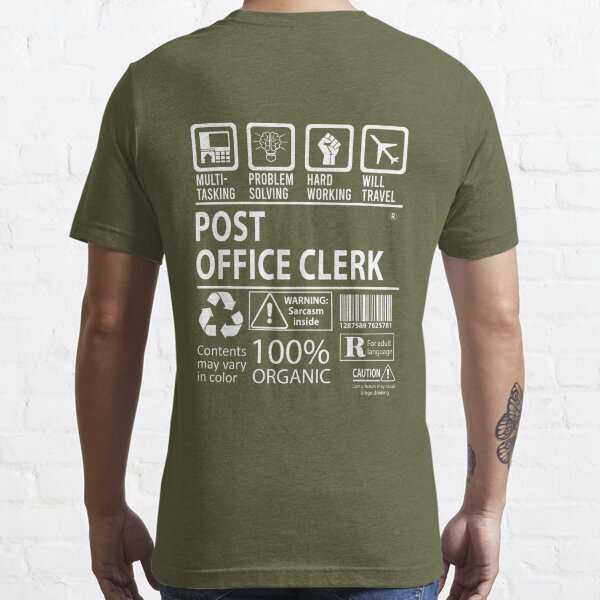 Post Office Clerk T Shirt - MultiTasking Certified Job Gift Item Tee  Essential T-Shirt for Sale by oslandefren