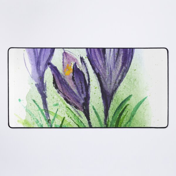 Item preview, Purple Crocuses Flowers Watercolor Print designed and sold by NatalyMak.
