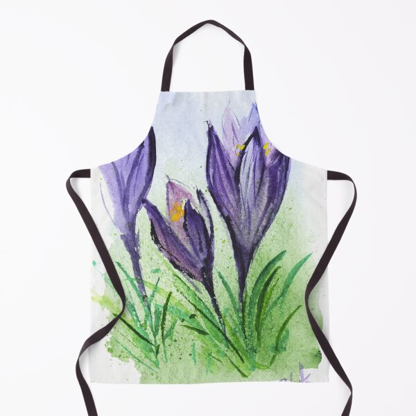 Item preview, Purple Crocuses Flowers Watercolor Print designed and sold by NatalyMak.