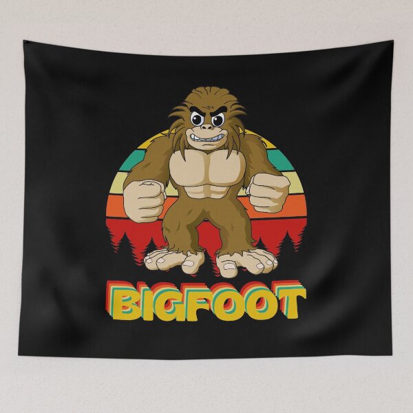 Item preview, Retro Vintage Angry Bigfoot Colorful Bigfoot Text designed and sold by RGRamsey.