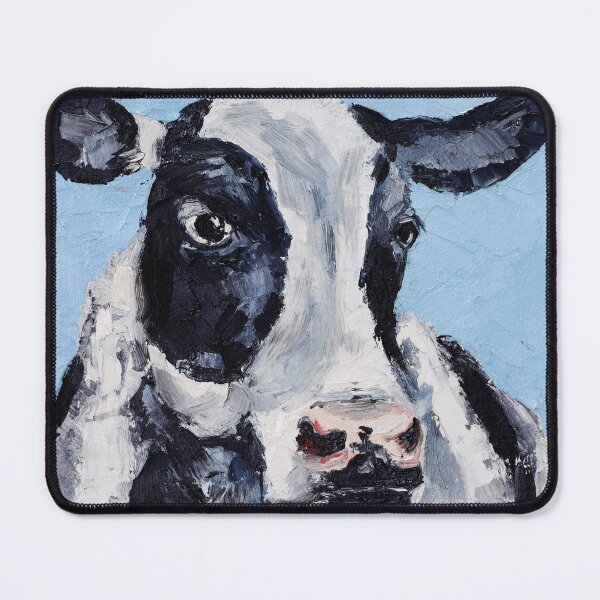 Item preview, Cow On Blue Background Oil Painting Print designed and sold by NatalyMak.