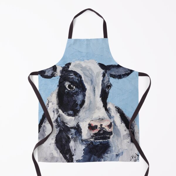 Item preview, Cow On Blue Background Oil Painting Print designed and sold by NatalyMak.