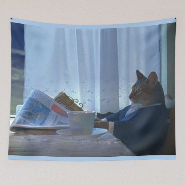 Item preview, Cat Reading Newspaper designed and sold by Meme Economy.