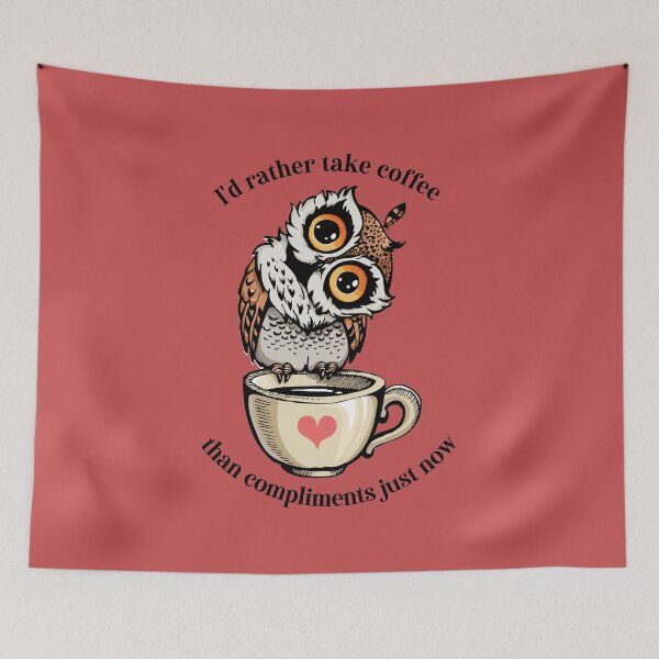 Item preview, Cute Coffee Owl with Quote designed and sold by Maartje de Volder.