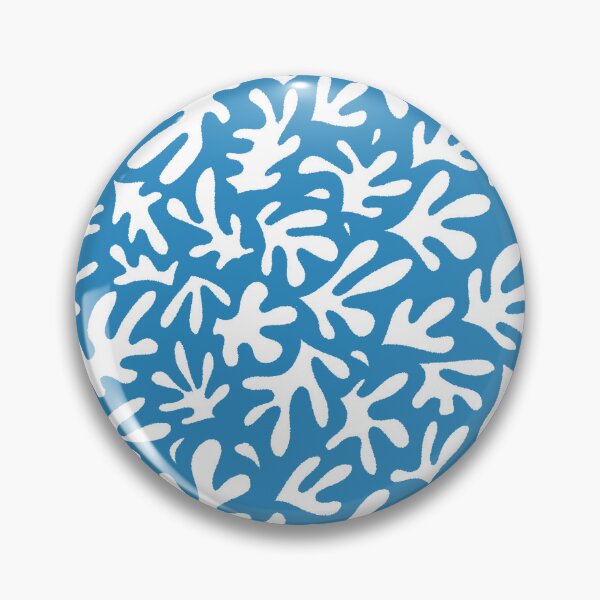 Artikelvorschau, Weißes und blaues Blätterausschnittmuster - Stil von Henri Matisse entworfen und verkauft von NoourStore.