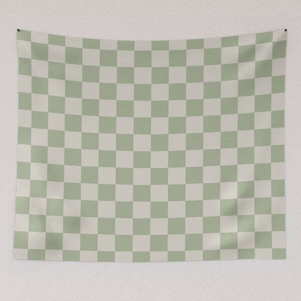 Item preview,  Checkerboard Check Checkered Pattern in Sage Green and Beige designed and sold by kierkegaard.