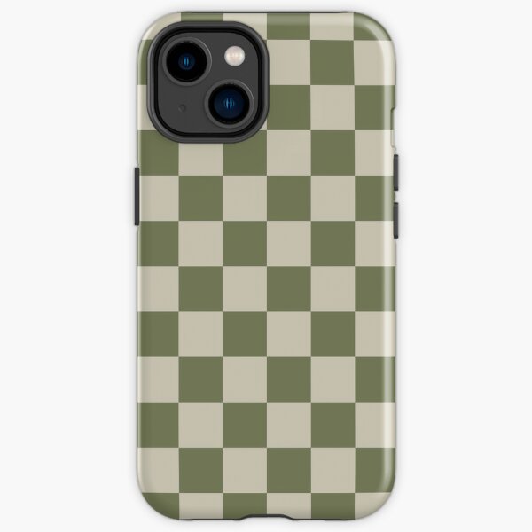 Checkerboard Check Checkered Pattern in Mushroom Beige and Cream iPhone Case  by Kierkegaard Design Studio