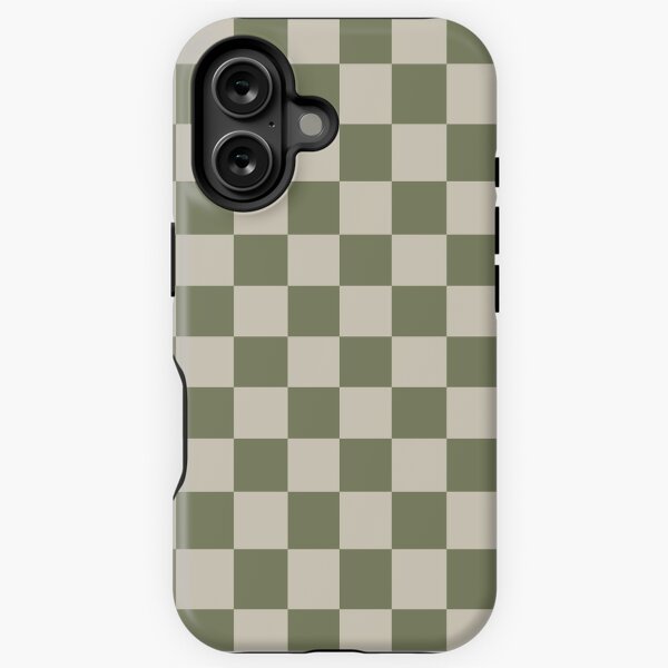 Vista previa del artículo con la obra «Patrón de cuadros a cuadros en verde oliva salvia y beige», diseñado y vendido por kierkegaard.