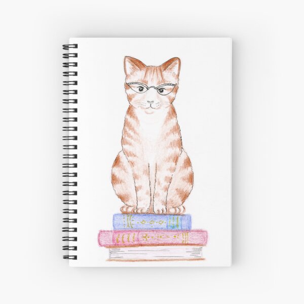 Vista previa del artículo con la obra «Gato estudioso», diseñado y vendido por pinkal.