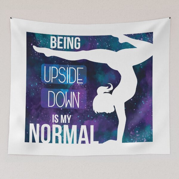 Item preview, Being Upside Down Is My Normal Galaxy background Gift For Acrobatic Gymnasts designed and sold by NawalMagdy.
