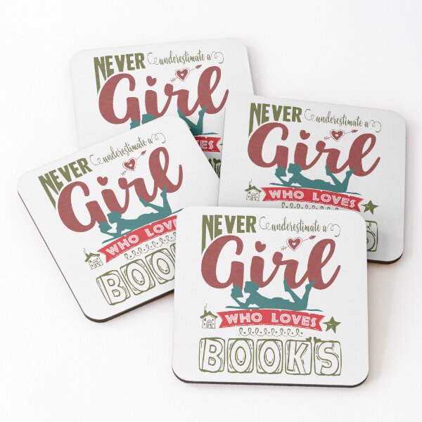 Item preview, never underestimate a girl who loves books - funny quote designed and sold by VichallanStudio.