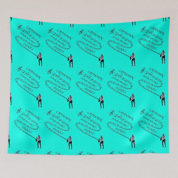 Item preview, Lay Down Your Weary Tunes Music Saxophone Stave Notes designed and sold by stuartsemporium.