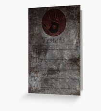 Dark Brotherhood's 5 Tenets Greeting Card