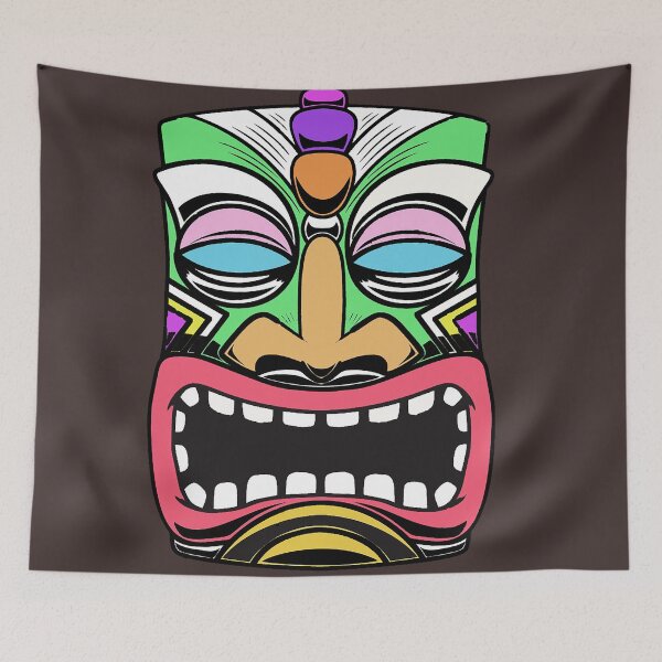 Item preview, Tiki Head, Totem Pole, Northwest Native Art, Polynesian Art, South Pacific, Samoa, Polynesian Mask designed and sold by Nostrathomas66.