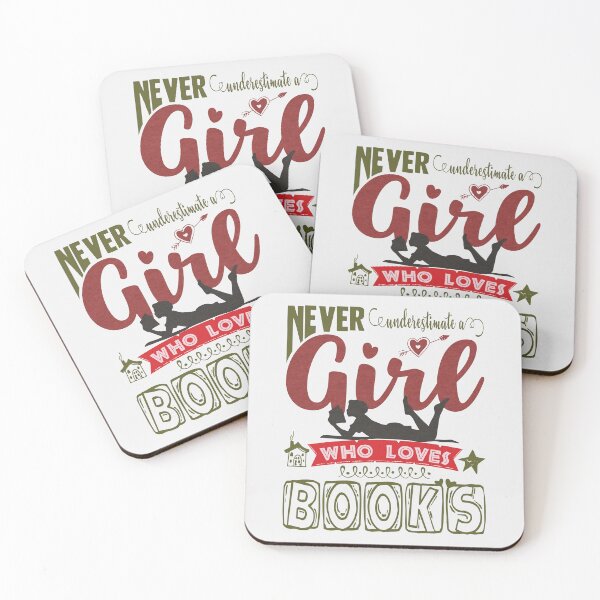 Item preview, never underestimate a girl who loves books - funny quote designed and sold by VichallanStudio.
