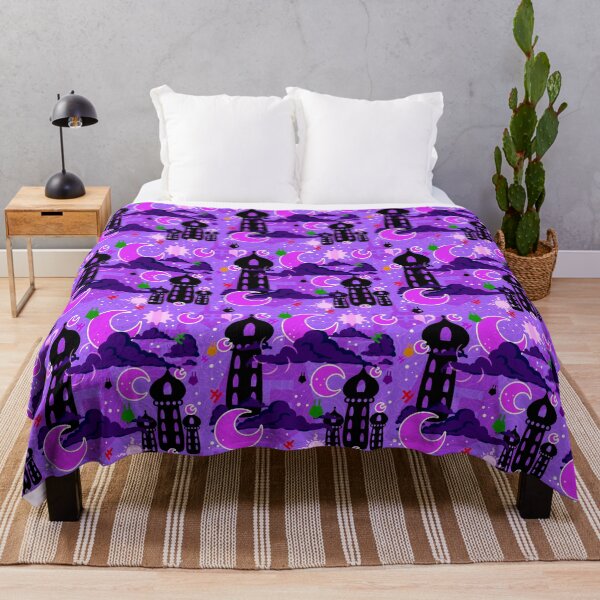 dark moon repeat pattern Throw Blanket