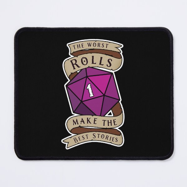 Item preview, The Worst Rolls Make The Best Stories - Natural 1 - Critical Fail - D&D Purple Novelty designed and sold by SqrlStudios.