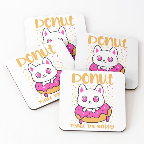 Item preview, donut make me happy-funny animals typography designed and sold by Hartics.