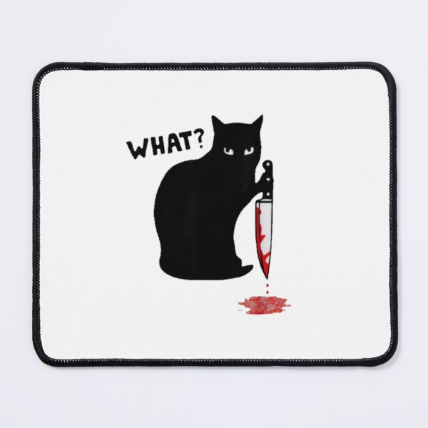 Item preview, Cat What?  Murderous Black Cat With Knife Halloween Gift designed and sold by amethystdesign.