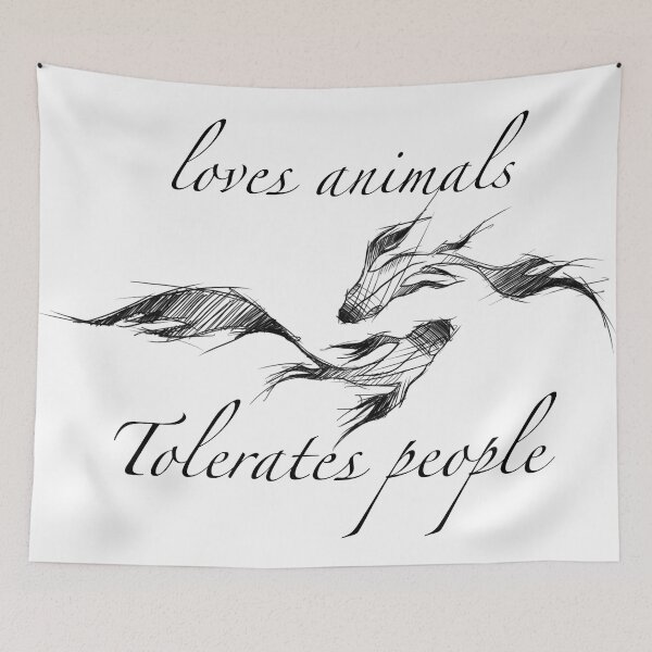 Item preview, Loves animals tolerates people designed and sold by Mothartink.