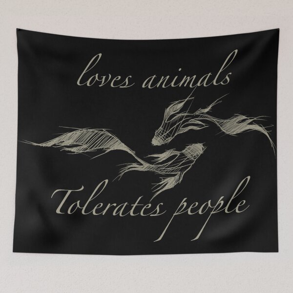 Item preview, Loves animals tolerates people pisces designed and sold by Mothartink.