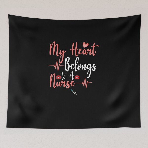 Item preview, My Heart Belongs to a Nurse valentine love RN nursing designed and sold by Laura J Devera ⭐⭐⭐⭐⭐.
