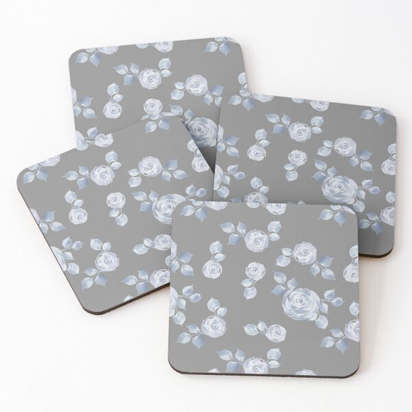 Item preview, Blue Watercolor Roses (Sterling Grey) designed and sold by HildegunStudio.