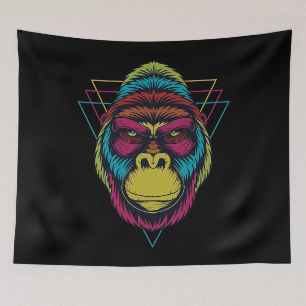 Item preview, Cool Gorilla Head Mascot Cartoon Illustration - Trendy Colorful Hipster Gorilla Tee Design Gift Idea For Gorilla Lovers  designed and sold by Prince - Bestseller ★★★★★.