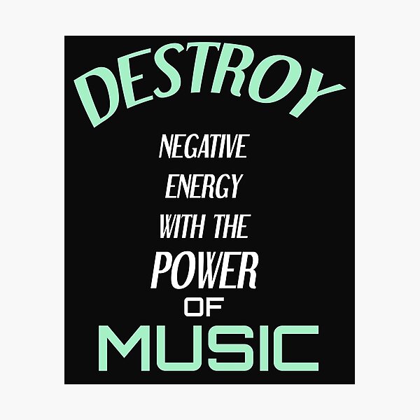 Item preview, Destroy negative energy with the power of music shirt designed and sold by Crystakim.
