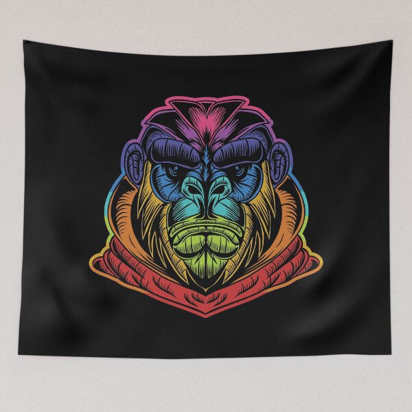 Item preview, Cool Gorilla Head Mascot Cartoon Illustration - Trendy Colorful Abstract Gorilla Tee Design Gift Idea For Gorilla Lovers  designed and sold by Prince - Bestseller ★★★★★.