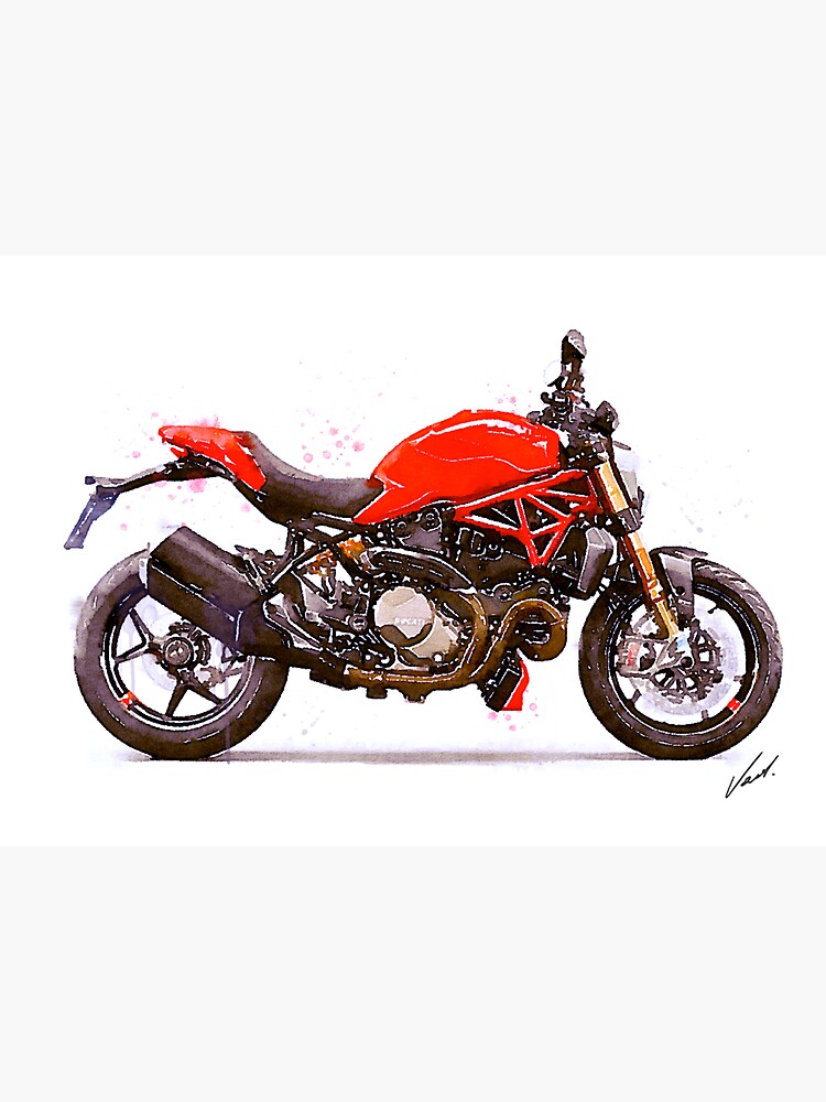 Watercolor Naked Motorcycle Original Watercolor By Vart Sticker For Sale By Vartstudio